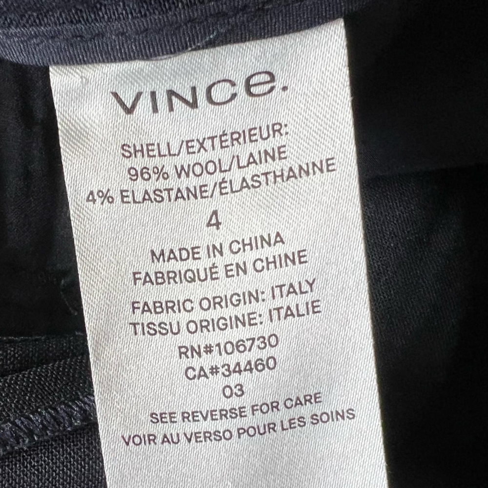 Vince Side Strapping Wool Pant Coastal Blue Minimalist Business Casual Women’s 4 - Picture 10 of 11